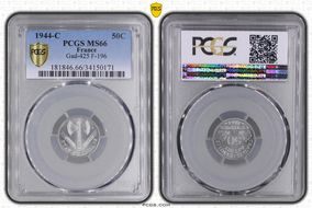 1944-C 50C Gad-425 F-196 MS66