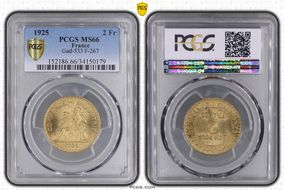 1925 2 Fr Gad-533 F-267 MS66
