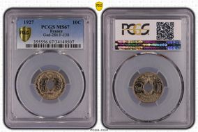 1927 10C Gad-286 F-138 MS67