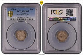 1873-A 50C Gad-419a F-189 MS65