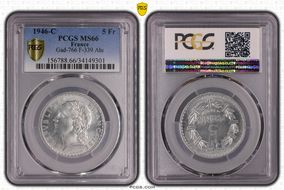 1946-C 5 Fr Gad-766 F-339 Al MS66