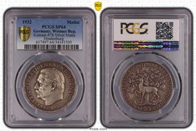 1932 Medal Kienast-478 Ag Matte Hindenburg SP64