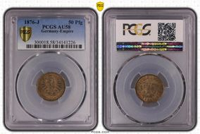 1876-J 50 Pfg J-7 AU58