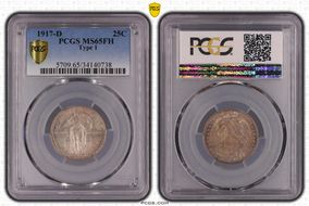 1917-D 25C Type 1 MS65FH
