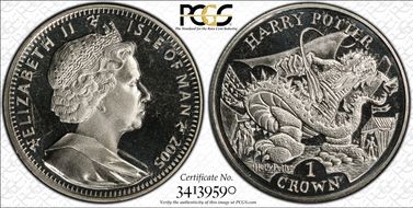 2005 Crown Hungarian Horn tail CuNi Harry Potter MS66