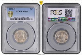 1936-S 5C MS66