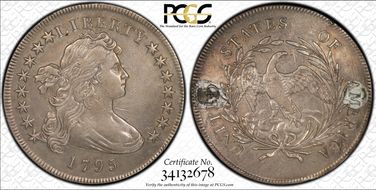 1795 $1 Draped Bust, Off-Center N1