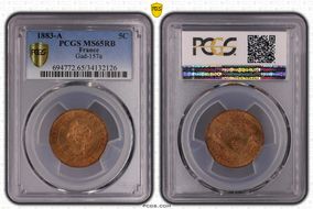 1883-A 5C Gad-157a Grand A MS65RB