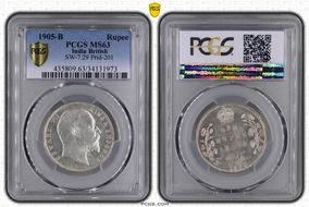 1905-B Rupee SW-7.29 Prid-201 MS63