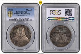 1928 Medal Erlanger-995 Ag Matte Edge NBG SILBER 900 FEIN SP66