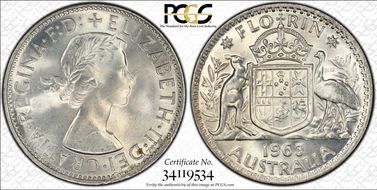 1963(m) Florin MS66