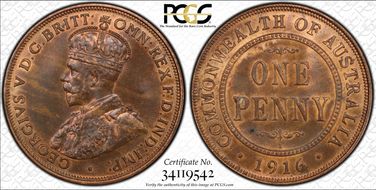 1916-I (c) 1D KM-23 MS63RB