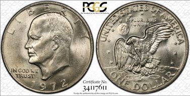 1972 $1 Type 2 MS64