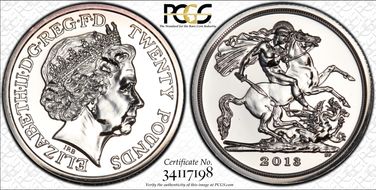 2013 £20 S-N1 St. George Ag MS69