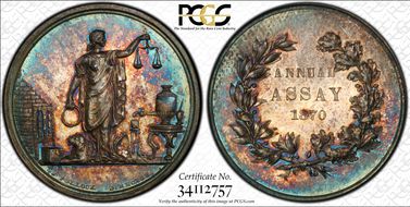 1870 Medal JK-AC-8 Silver Standing Moneta SP65