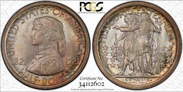 1921 50C Missouri MS66