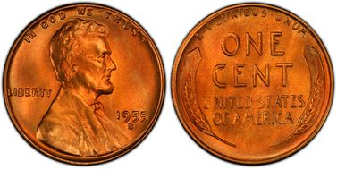 1955-S 1C MS67+ RD
