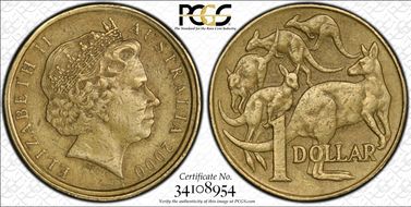 2000 $1 Mule-Struck w/10C Obv AU50