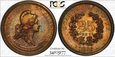 1869 25C J-724 PR64BN