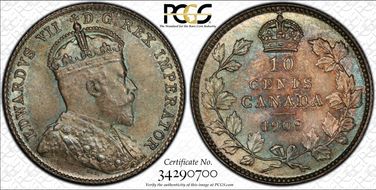 1909 10C Victorian Leaves MS66
