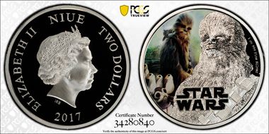 2017 $2 Star Wars - Chewbacca First Day of Issue PR70DCAM