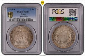 1873-A 5 Fr Gad-745a F-334 MS67