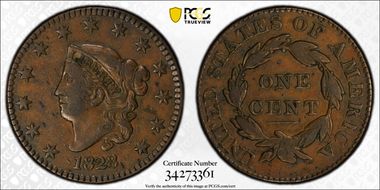 1828 1C Large Narrow Date VF30BN
