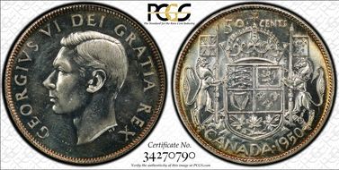 1950 50C No Design in 0 MS64