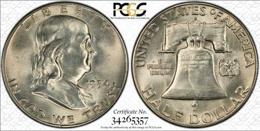 1954-S 50C AU58