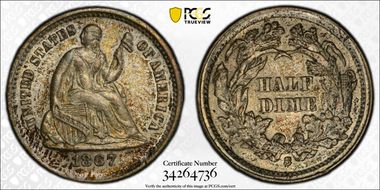 1867-S H10C AU58