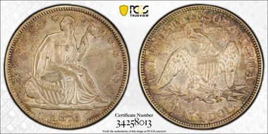 1876 50C WB-101, Type I Reverse AU55