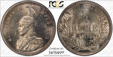 1904-A 1/4 Rup J-720 MS63