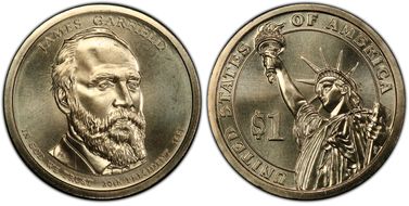 2011-P $1 James Garfield Position B MS68