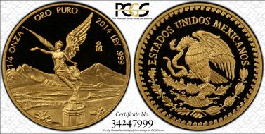 2014-Mo 1/4 oz Libertad Gold PR69DCAM