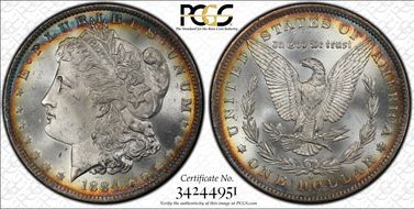 1884-O $1 VAM 6, O/O MS65