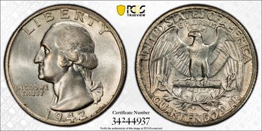1942-S 25C MS66