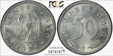 1935-G 50 Pfg J-368 MS64