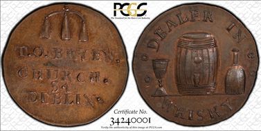 No Date Tk 1/4D DH-387 Dublin MS63BN