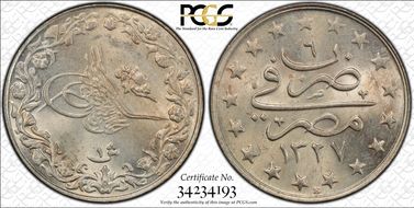 AH1327//6-H (1914) Qirsh KM-306 MS64