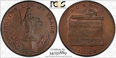 1795 Tk 1/2D DH-21a Suffolk, Bungay MS64BN