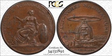 (c.1790) Tk 1/2D DH-219b Warwickshire Lutwyche's MS63BN