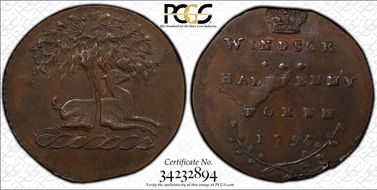 1795 Tk 1/2D DH-1a Berkshire, Windsor MS63BN