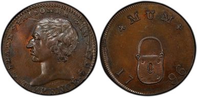 1796 Tk 1/4D DH-1080 Middlesex, Spence's MS65BN