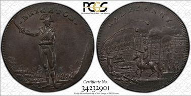 (c.1790) Tk 1/2D DH-6 Sussex, Brighton AU58BN