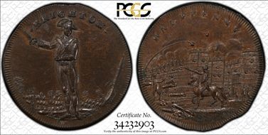 (c.1790) Tk 1/2D DH-6 Sussex, Brighton MS63BN