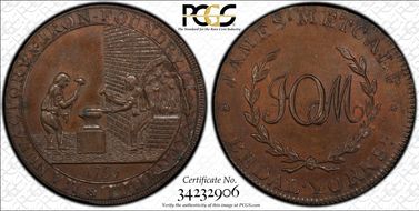 1795 Tk 1/2D DH-505 Middlesex, Skidmore's MS63BN