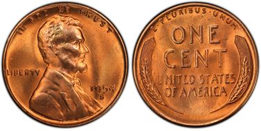 1954-S 1C MS66RD