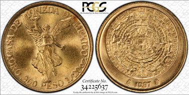 1987-Mo 1/20 oz KM-530  Au MS67