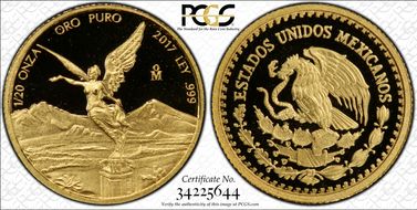 2017-Mo 1/20 oz Libertad Gold First Strike PR70DCAM