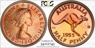 1955(p) 1/2D No Dot PR63RB